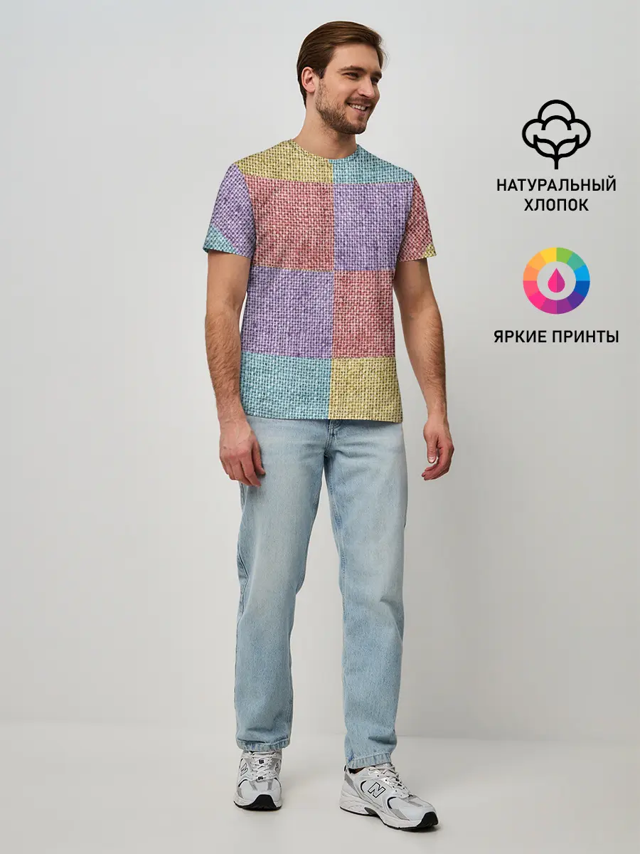 Мужская базовая футболка / Patchwork
