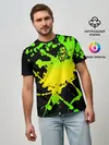 Мужская базовая футболка / KILLA зеленые брызги