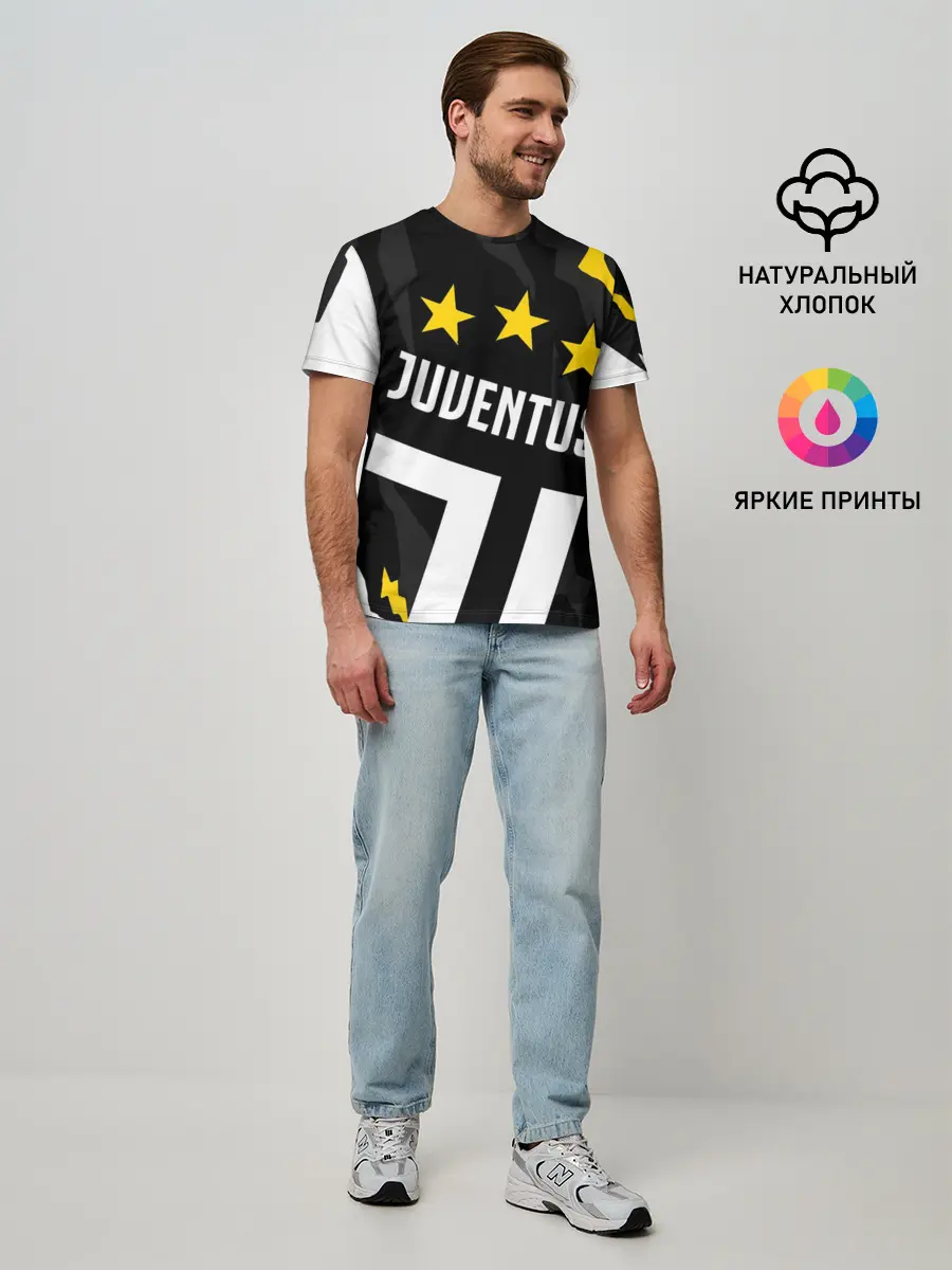 Мужская базовая футболка / JUVENTUS / ЮВЕНТУС / ПОРЕЗЫ