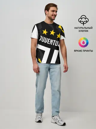 Мужская базовая футболка / JUVENTUS / ЮВЕНТУС / ПОРЕЗЫ