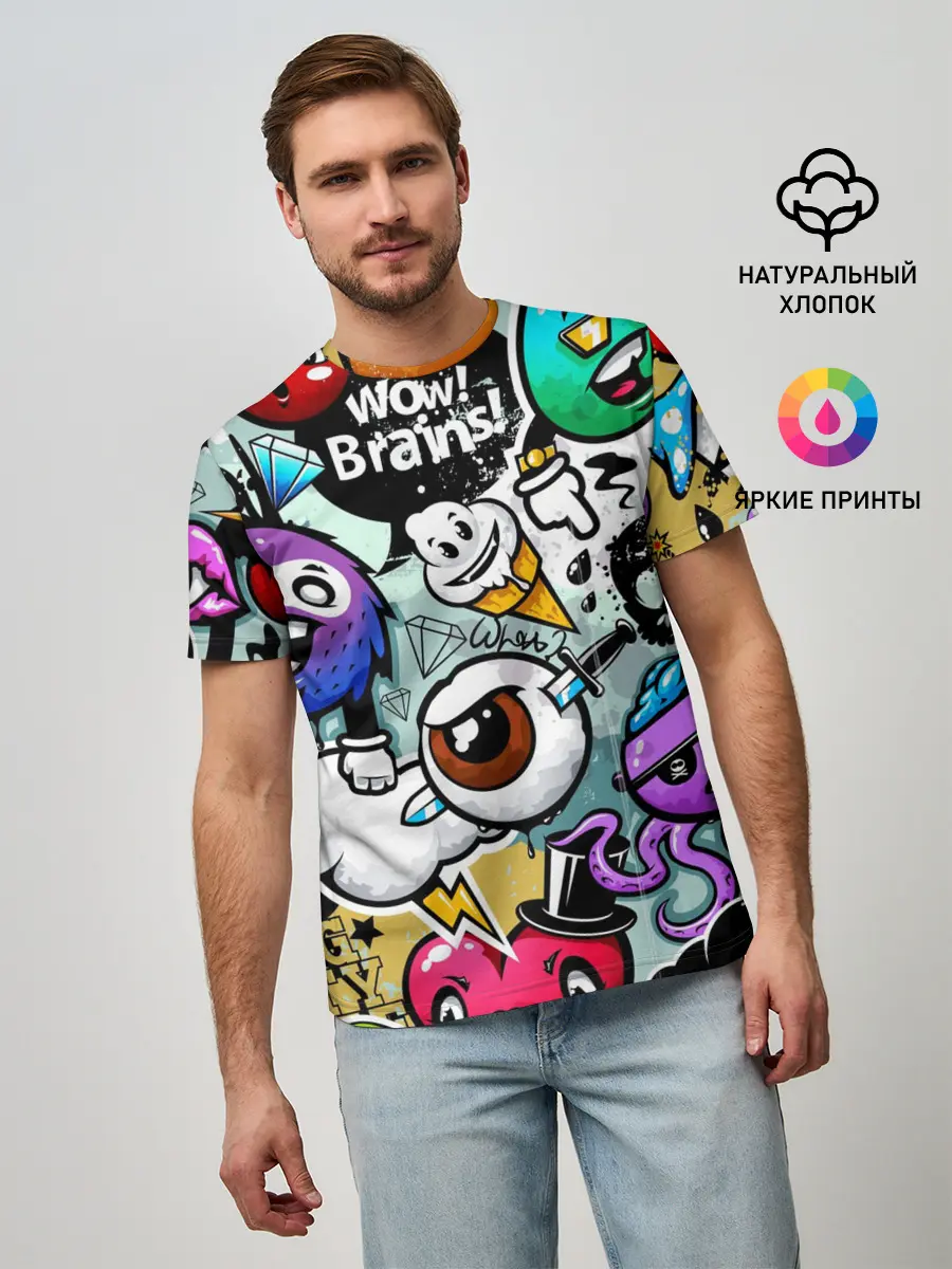 Мужская базовая футболка / Граффити