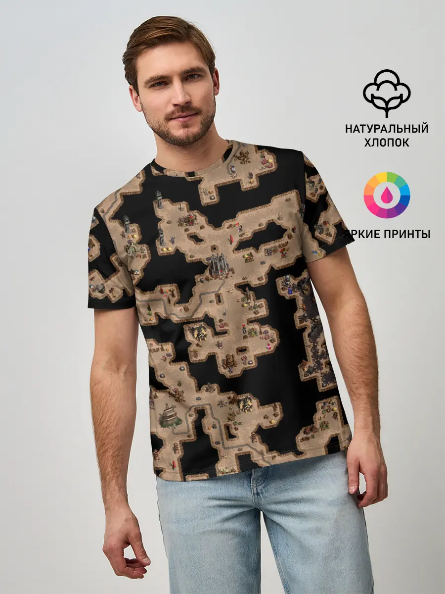 Мужская базовая футболка / Heroes III Dungeon Map