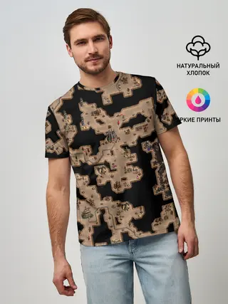 Мужская базовая футболка / Heroes III Dungeon Map