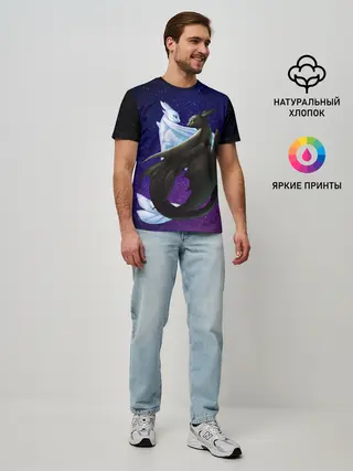 Мужская базовая футболка / Как приручить дракона