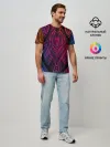 Мужская базовая футболка / Фиолетовый узор 3D