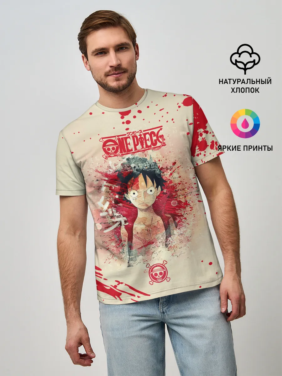 Мужская базовая футболка / Луффи One Piece. Большой куш