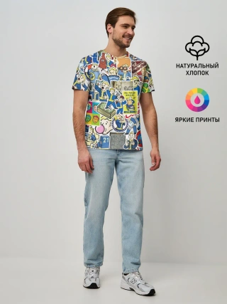 Мужская базовая футболка / FALLOUT STICKER BOMBING