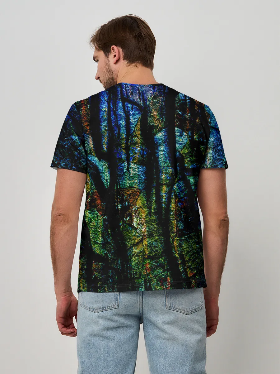 Мужская базовая футболка / Разноцветная гора