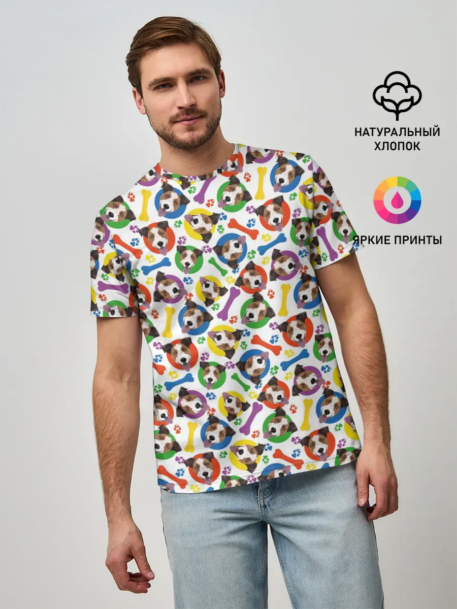 Мужская базовая футболка / Джек Рассел Терьер