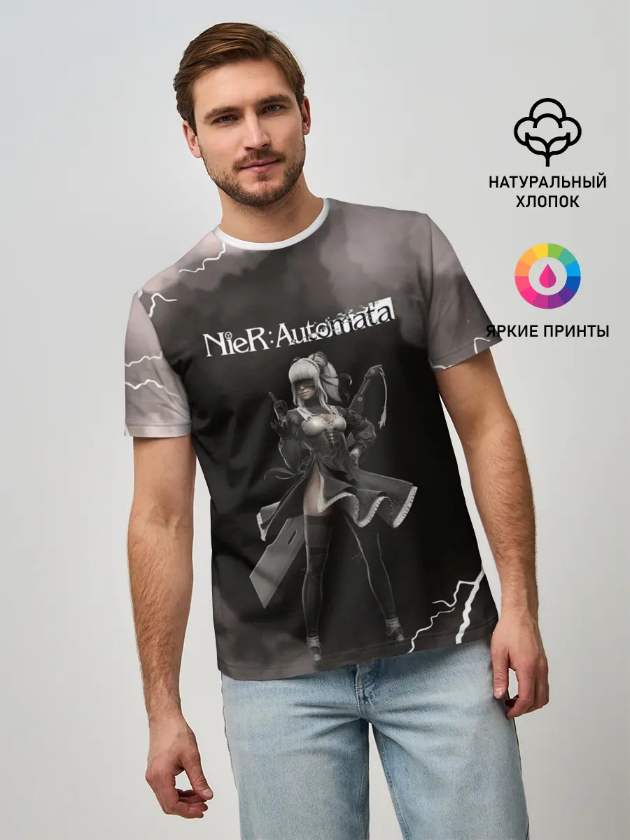 Мужская базовая футболка / 2B | Nier Automata