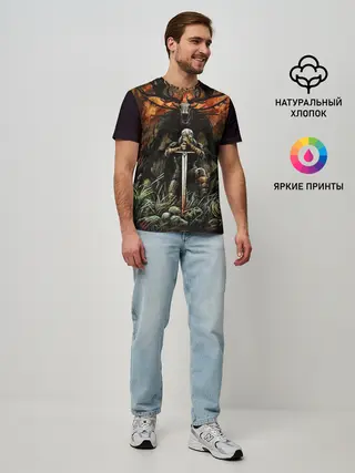 Мужская базовая футболка / ВЕДЬМАК И МОНСТР