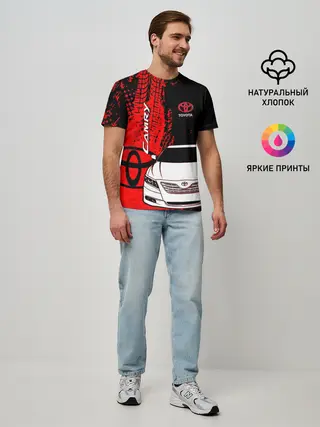 Мужская базовая футболка / Camry Toyota glitch