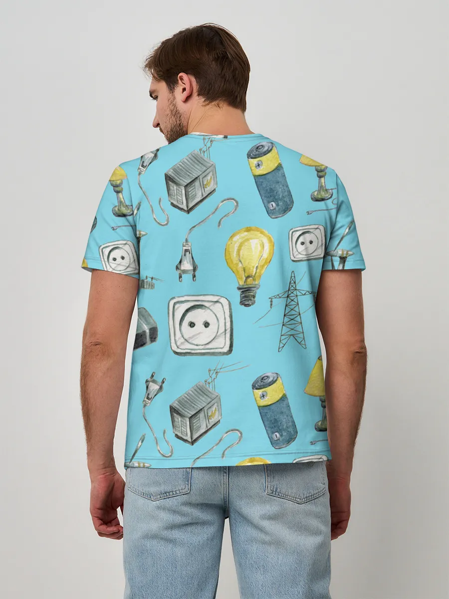 Мужская базовая футболка / Electricity and wires
