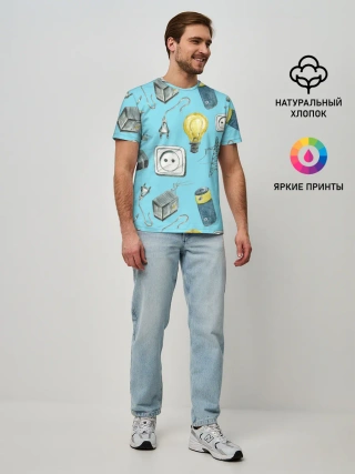 Мужская базовая футболка / Electricity and wires