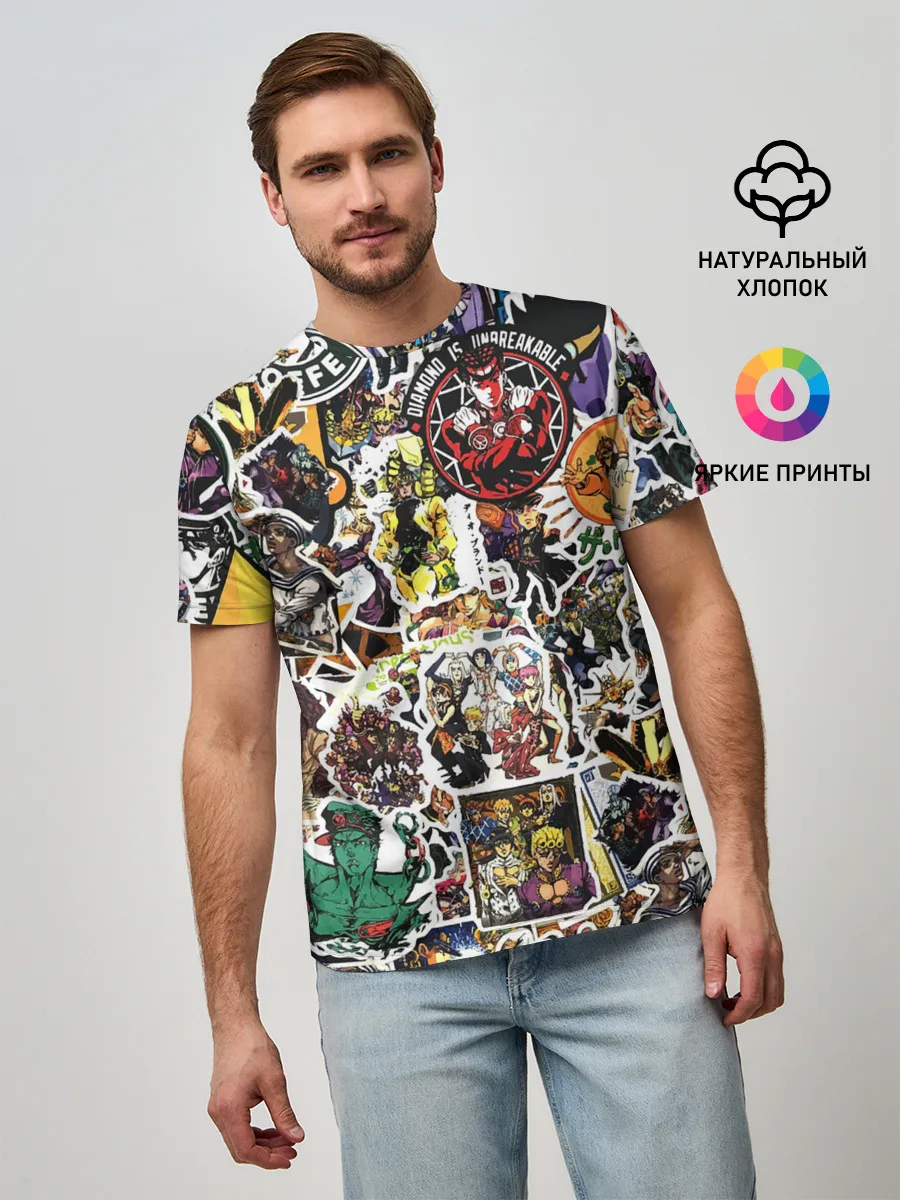 Мужская базовая футболка / JoJo’s Sticker Bombing