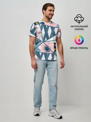 Мужская базовая футболка / Геометрия цветов