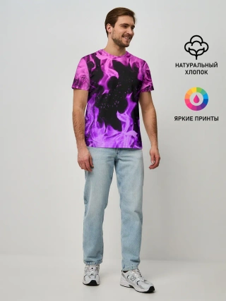 Мужская базовая футболка / ЦВЕТНОЙ ОГОНЬ | NEON FIRE
