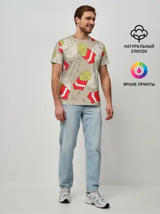 Мужская базовая футболка / Фастфуд - Картошка фри