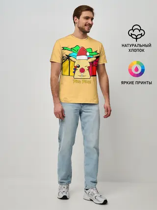Мужская базовая футболка / New Year Pikachu