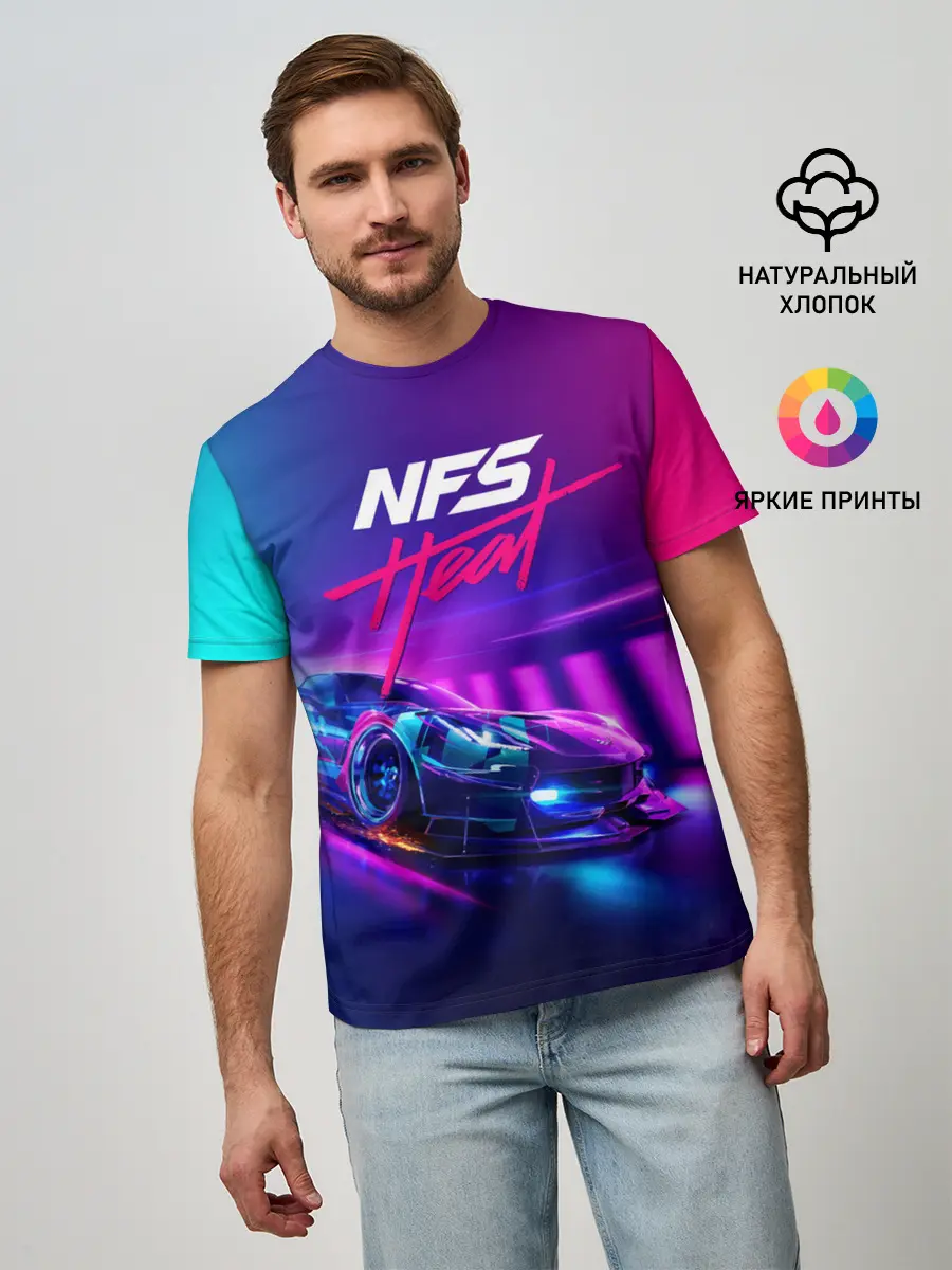 Мужская базовая футболка / NEED FOR SPEED - HEAT