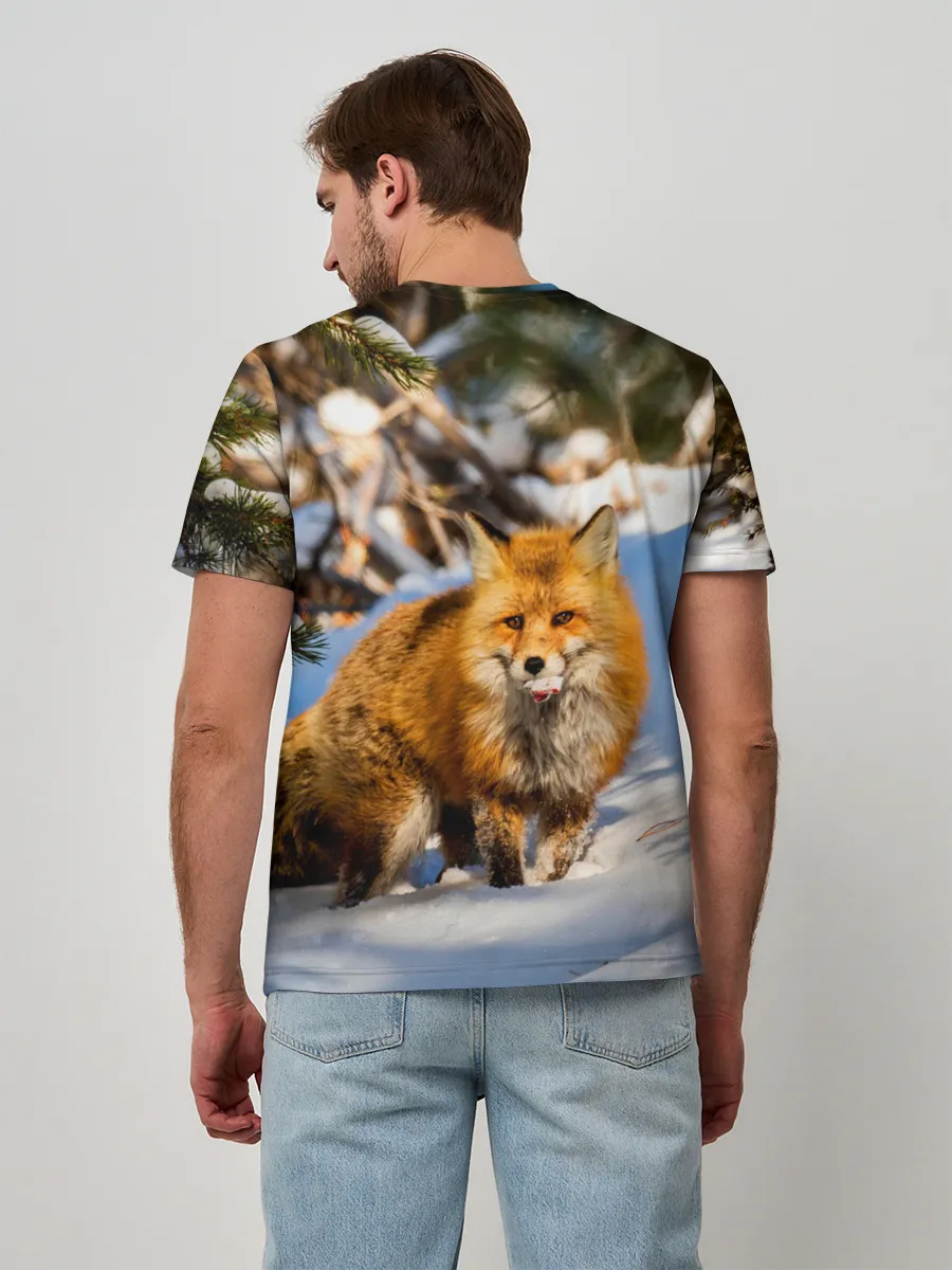 Мужская базовая футболка / Лиса в лесу