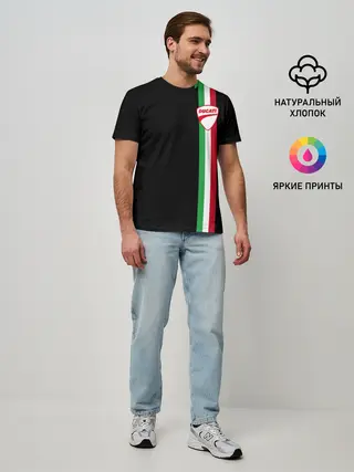 Мужская базовая футболка / DUCATI MOTOCYCLE ITALY LINE