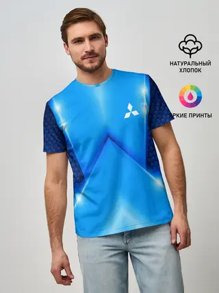 Мужская базовая футболка / Mitsubishi car sport SKY