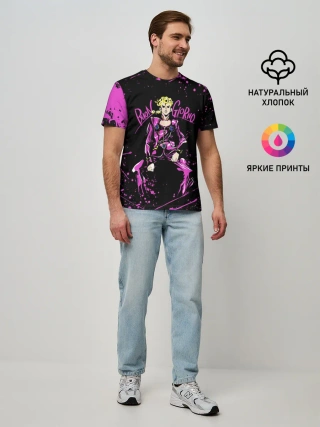 Мужская базовая футболка / Кира джоджо фиолетовые брызги