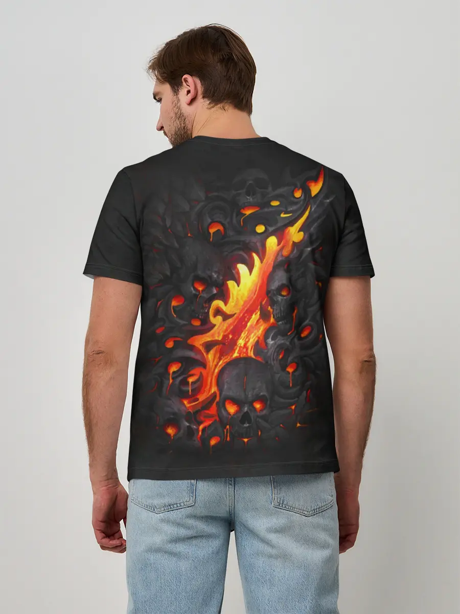 Мужская базовая футболка / Skull Lava