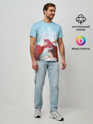 Мужская базовая футболка / Куматэцу и его ученик