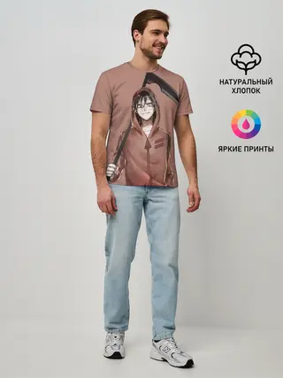 Мужская базовая футболка / Зак с косой