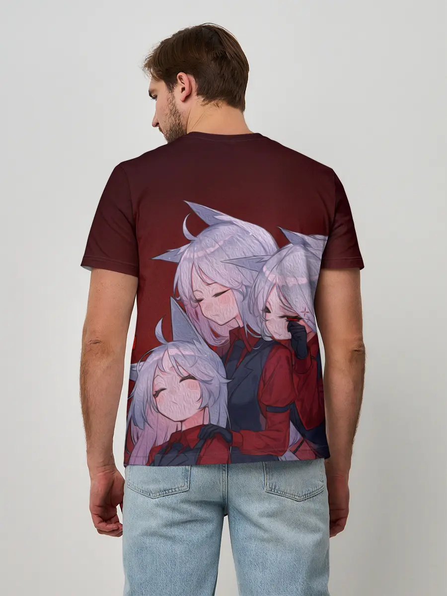 Мужская базовая футболка / Cerberus обнимаются втроем Helltaker