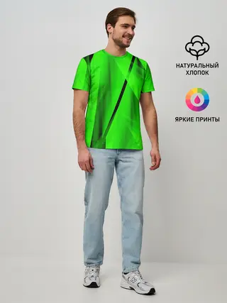 Мужская базовая футболка / Зеленый неон