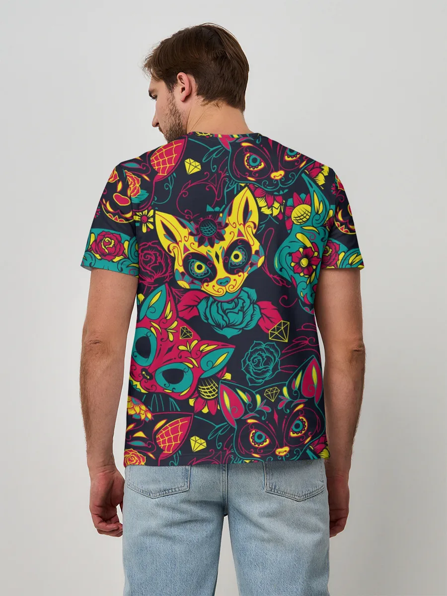 Мужская базовая футболка / Кошачий День Мёртвых