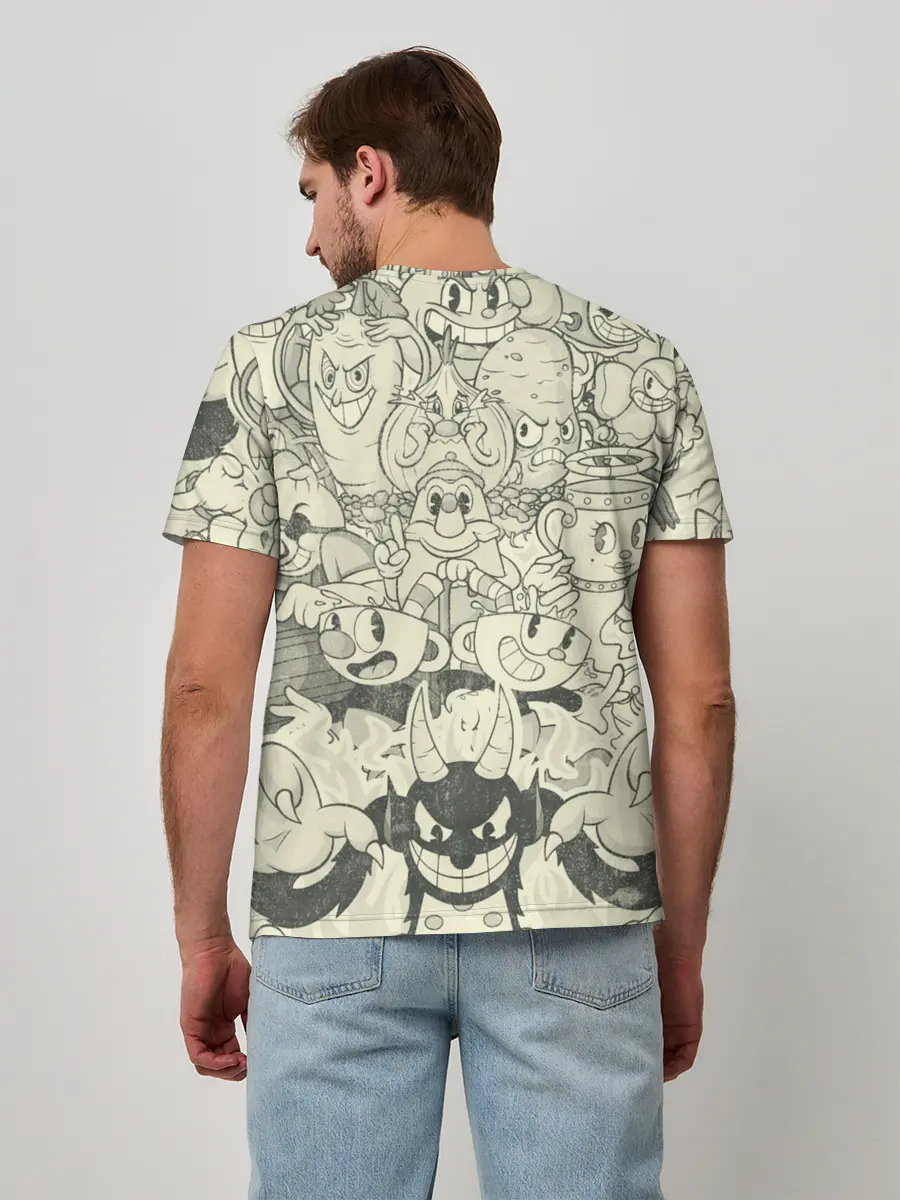 Мужская базовая футболка / Cuphead and Devil