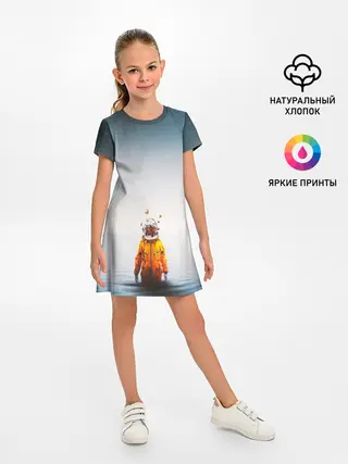 Детское платье / КОСМОНАВТ В МОРЕ