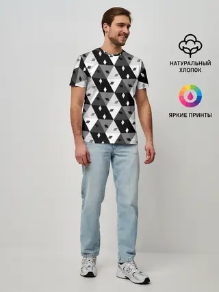 Мужская базовая футболка / Абстрактные кубики