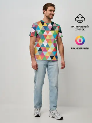 Мужская базовая футболка / хипстерский паттерн