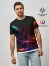 Мужская базовая футболка / Неоновые Линии