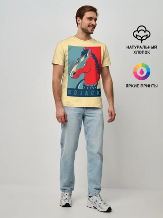 Мужская базовая футболка / Конь БоДжек #2