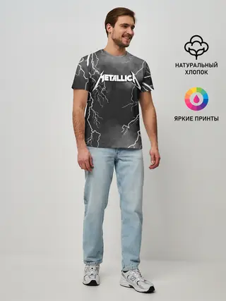 Мужская базовая футболка / METALLICA РАЗРЯД МОЛНИИ