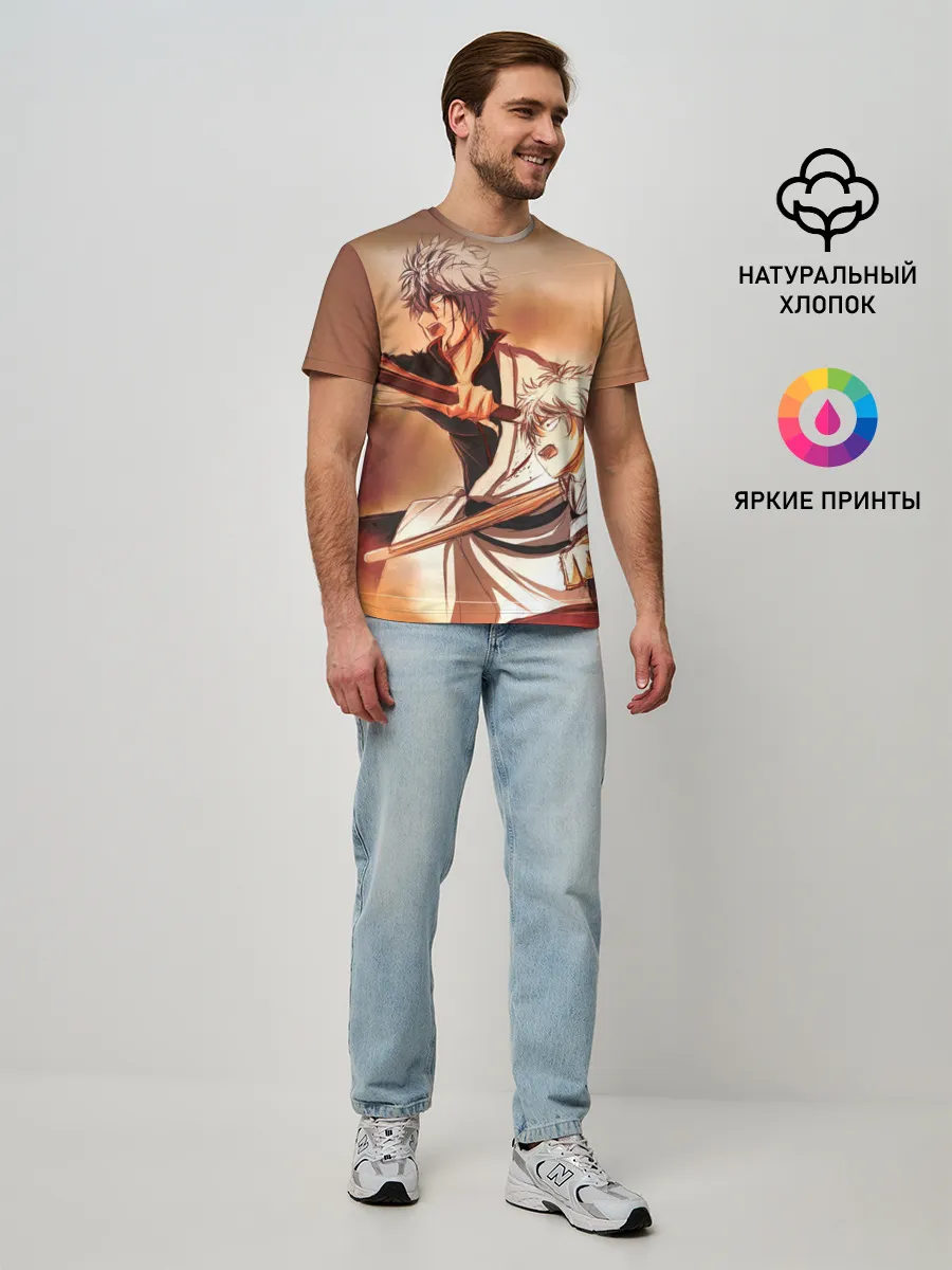 Мужская базовая футболка / гинтоки саката самурай