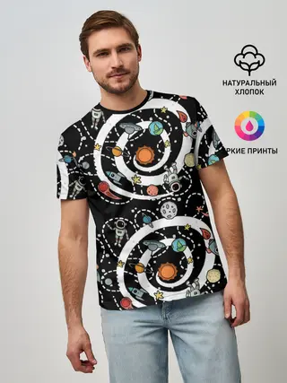 Мужская базовая футболка / Космический астронавт