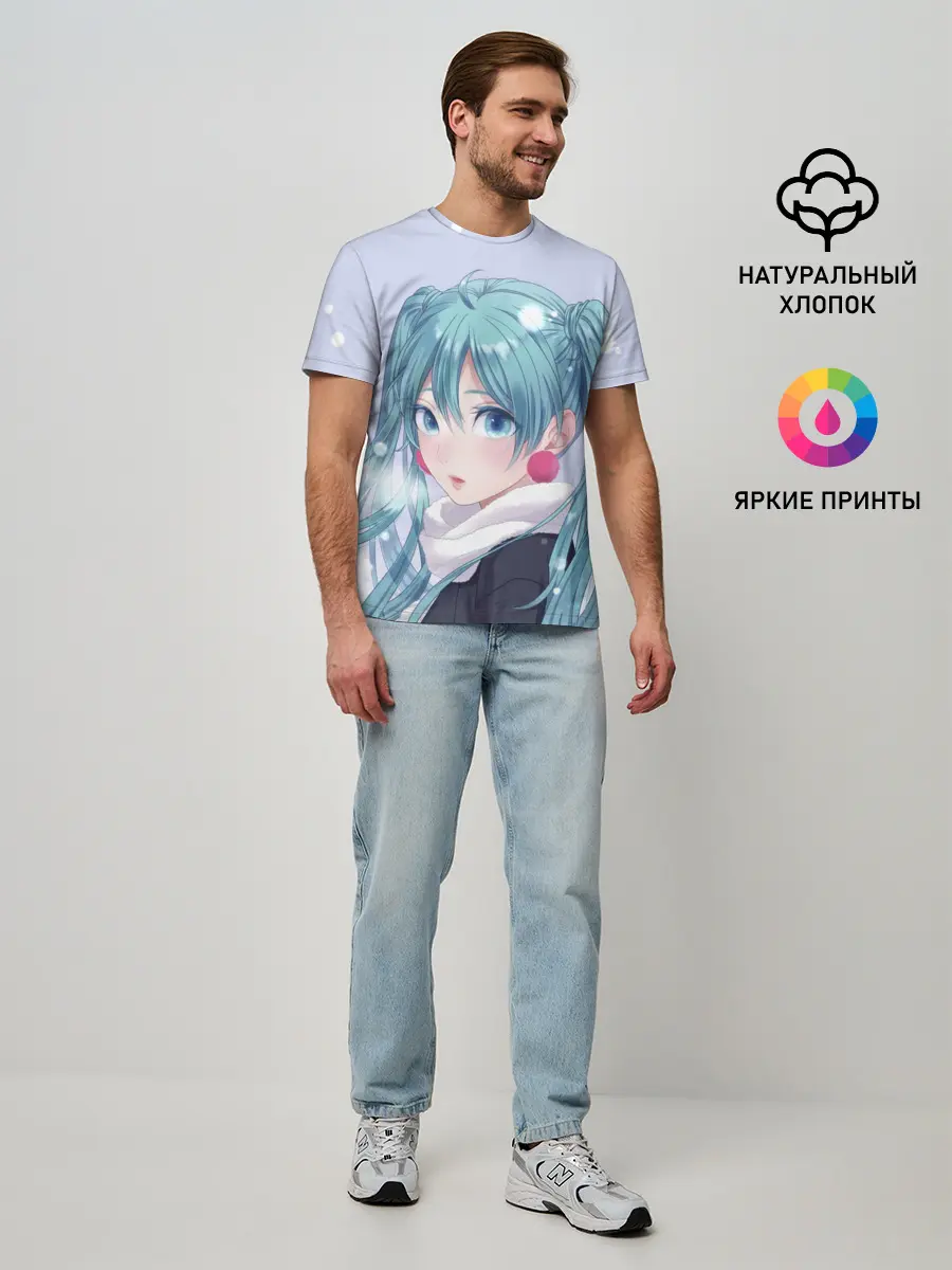 Мужская базовая футболка / Hatsune Miku. Winter
