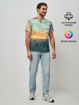 Мужская базовая футболка / Токио красками