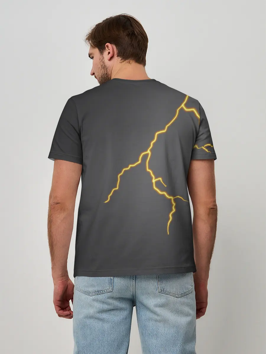 Мужская базовая футболка / Яркая молния