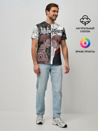 Мужская базовая футболка / Jujutsu Kaisen Сукуна х Юдзи