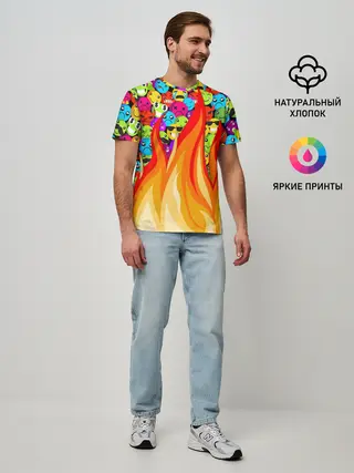 Мужская базовая футболка / SLAVA MARLOW - Смайлики