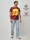 Мужская базовая футболка / БИТКОИН ОГОНЬ
