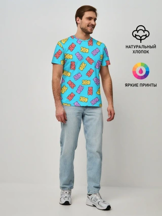 Мужская базовая футболка / Мармеладные мишки